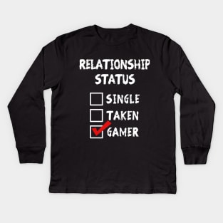 Relationship Status Gamer Kids Long Sleeve T-Shirt